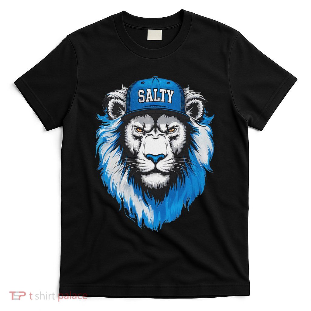 Blue Lions Salty Wearing Hat Salty Cool Lions Strong Lions. T-Shirt