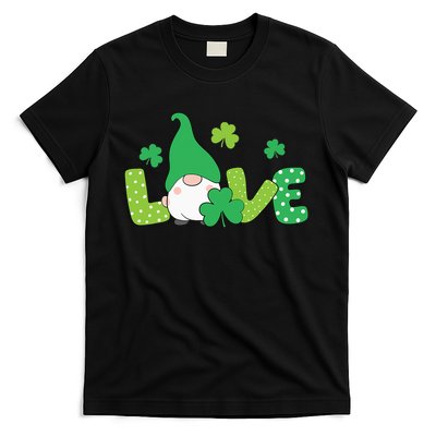 Bleached LOVE St Patricks Day Gnomes Shamrock T-Shirt