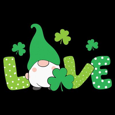 Bleached LOVE St Patricks Day Gnomes Shamrock T-Shirt