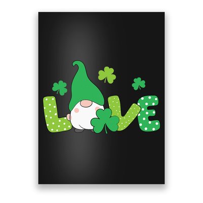 Bleached LOVE St Patricks Day Gnomes Shamrock Poster