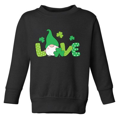 Bleached LOVE St Patricks Day Gnomes Shamrock Toddler Sweatshirt