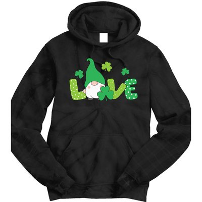 Bleached LOVE St Patricks Day Gnomes Shamrock Tie Dye Hoodie