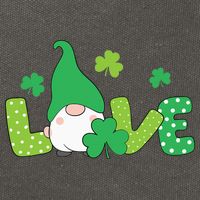 Bleached LOVE St Patricks Day Gnomes Shamrock Cotton Canvas Backpack