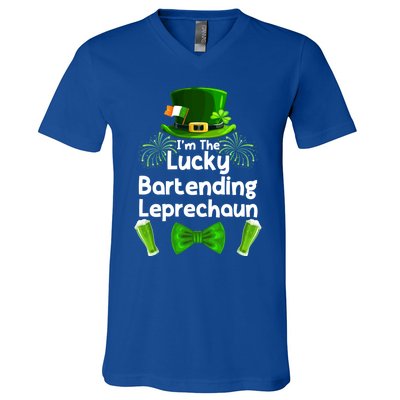 Bartending Leprechaun St Patrick's Day Bartender Cute Gift V-Neck T-Shirt