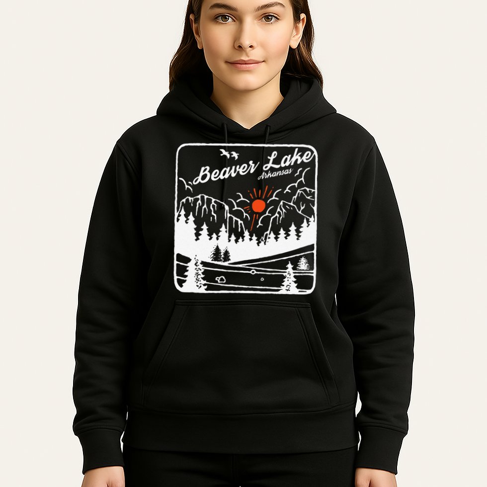 Beaver Lake Souvenir Fishing Vintage AR Map Gifts Arkansas Hoodie
