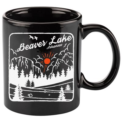 Beaver Lake Souvenir Fishing Vintage AR Map Gifts Arkansas 11oz C Handle Ceramic Mug