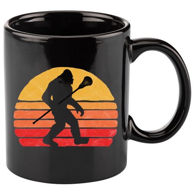 Bigfoot Lacrosse Stick Vintage Surf Sun Funny Lax Gift 11oz C Handle Ceramic Mug