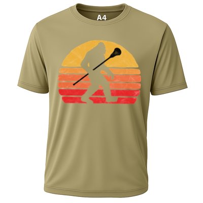Bigfoot Lacrosse Stick Vintage Surf Sun Funny Lax Gift Performance Shirt