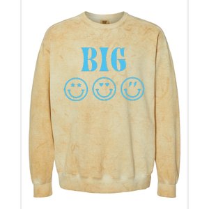 Big Little Sorority Reveal Big Smilies Retro Colorblast Crewneck Sweatshirt