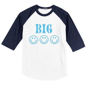 Big Little Sorority Reveal Big Smilies Retro Baseball Sleeve Shirt