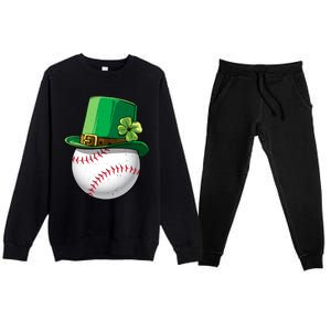 Baseball Leprechaun St Patricks Day Gift Gift Premium Crewneck Sweatsuit Set