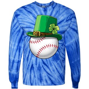 Baseball Leprechaun St Patricks Day Gift Gift Tie-Dye Long Sleeve Shirt