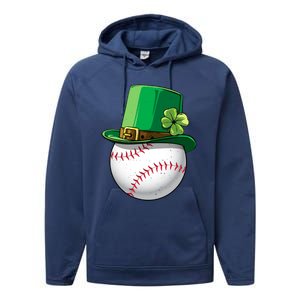 Baseball Leprechaun St Patricks Day Gift Gift Performance Fleece Hoodie