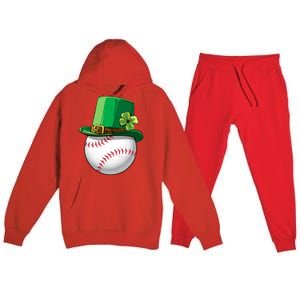 Baseball Leprechaun St Patricks Day Gift Gift Premium Hooded Sweatsuit Set