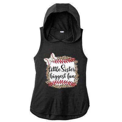 Baseball Little Sister Biggest Fan For Baseball Player Ladies PosiCharge Tri-Blend Wicking Draft Hoodie Tank