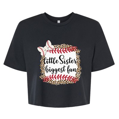 Baseball Little Sister Biggest Fan For Baseball Player Bella+Canvas Jersey Crop Tee