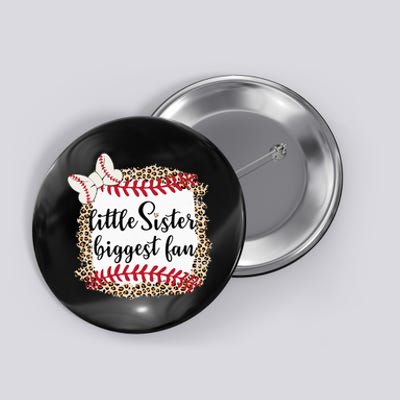 Baseball Little Sister Biggest Fan For Baseball Player Button