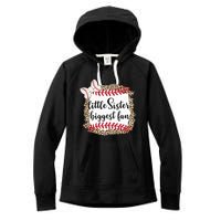 Baseball Little Sister Biggest Fan For Baseball Player Women's Fleece Hoodie