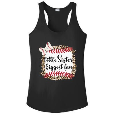 Baseball Little Sister Biggest Fan For Baseball Player Ladies PosiCharge Competitor Racerback Tank