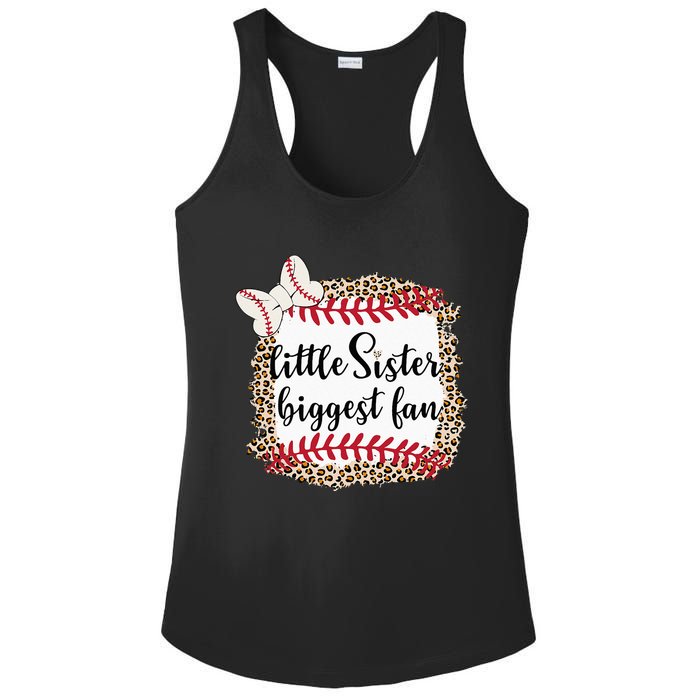 Baseball Little Sister Biggest Fan For Baseball Player Ladies PosiCharge Competitor Racerback Tank