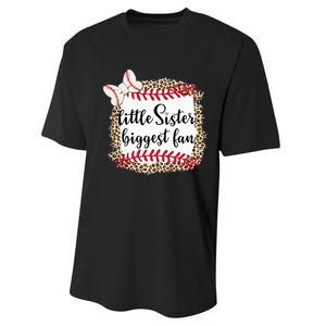 Baseball Little Sister Biggest Fan For Baseball Player Performance Sprint T-Shirt