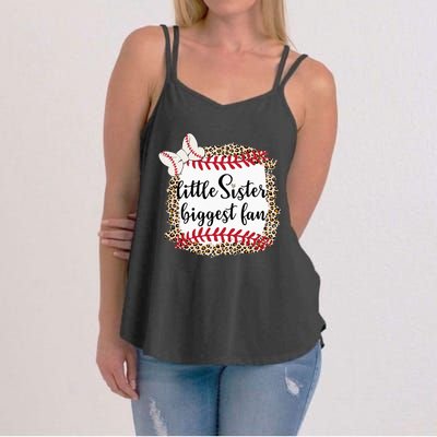 Baseball Little Sister Biggest Fan For Baseball Player Women's Strappy Tank