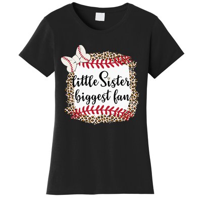 Baseball Little Sister Biggest Fan For Baseball Player Women's T-Shirt