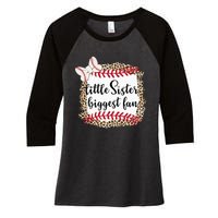 Baseball Little Sister Biggest Fan For Baseball Player Women's Tri-Blend 3/4-Sleeve Raglan Shirt