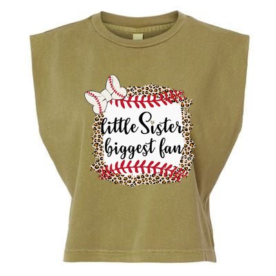 Baseball Little Sister Biggest Fan For Baseball Player Garment-Dyed Women's Muscle Tee