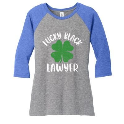 Black Lawyer St Patrick's Day African American Attorney Gift Women's Tri-Blend 3/4-Sleeve Raglan Shirt