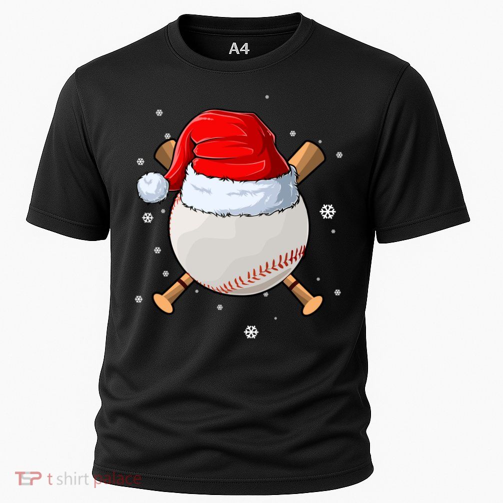 Baseball Lover Santa Christmas Holiday Performance Shirt