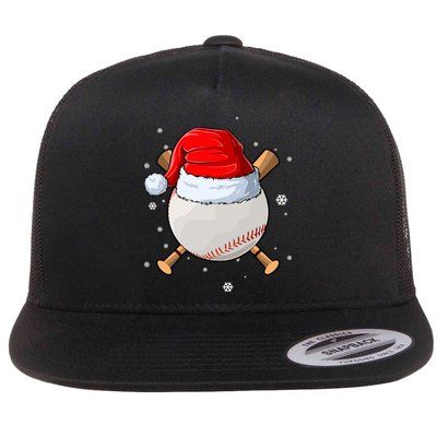 Baseball Lover Santa Christmas Holiday Flatbill Hat