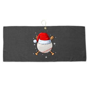 Baseball Lover Santa Christmas Holiday Large Microfiber Waffle Golf Towel