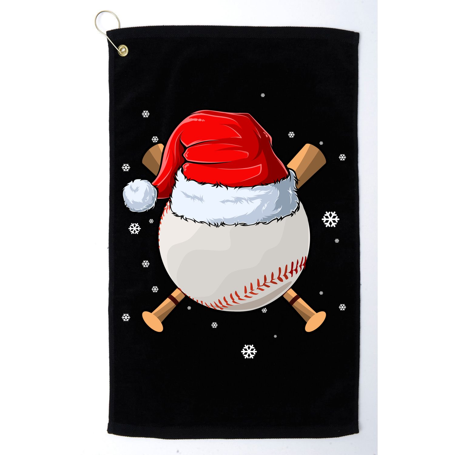 Baseball Lover Santa Christmas Holiday Golf Towel