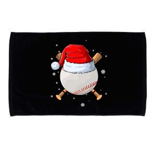 Baseball Lover Santa Christmas Holiday Microfiber Hand Towel