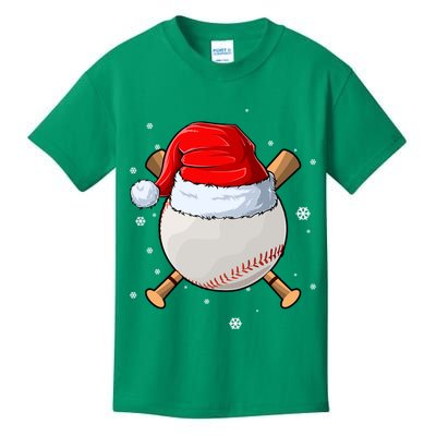 Baseball Lover Santa Christmas Holiday Kids T-Shirt