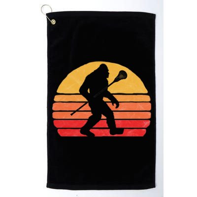 Bigfoot Lacrosse Stick Vintage Surf Sun Funny Lax Gift Platinum Collection Golf Towel