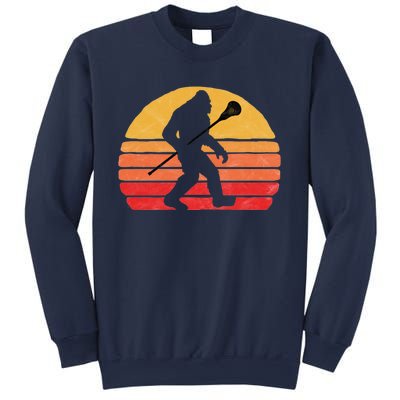 Bigfoot Lacrosse Stick Vintage Surf Sun Funny Lax Gift Sweatshirt