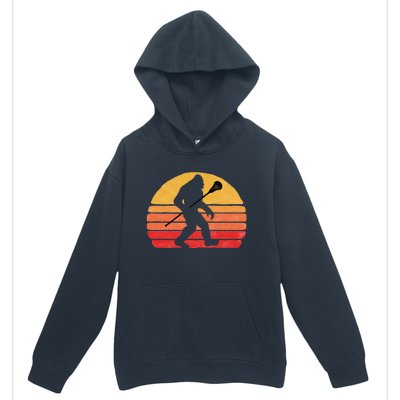 Bigfoot Lacrosse Stick Vintage Surf Sun Funny Lax Gift Urban Pullover Hoodie