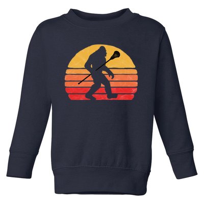 Bigfoot Lacrosse Stick Vintage Surf Sun Funny Lax Gift Toddler Sweatshirt