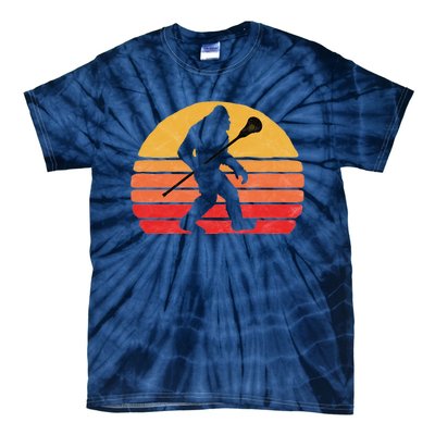 Bigfoot Lacrosse Stick Vintage Surf Sun Funny Lax Gift Tie-Dye T-Shirt