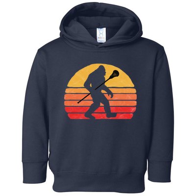 Bigfoot Lacrosse Stick Vintage Surf Sun Funny Lax Gift Toddler Hoodie