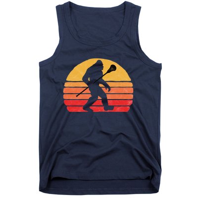 Bigfoot Lacrosse Stick Vintage Surf Sun Funny Lax Gift Tank Top