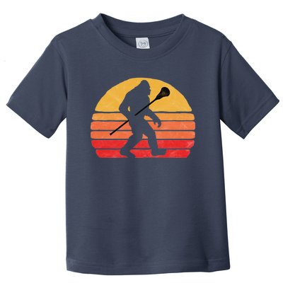 Bigfoot Lacrosse Stick Vintage Surf Sun Funny Lax Gift Toddler T-Shirt