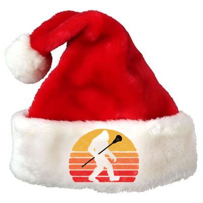 Bigfoot Lacrosse Stick Vintage Surf Sun Funny Lax Gift Premium Christmas Santa Hat