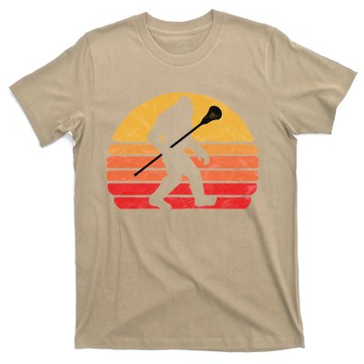 Bigfoot Lacrosse Stick Vintage Surf Sun Funny Lax Gift T-Shirt