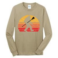 Bigfoot Lacrosse Stick Vintage Surf Sun Funny Lax Gift Tall Long Sleeve T-Shirt