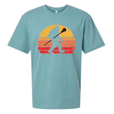 Bigfoot Lacrosse Stick Vintage Surf Sun Funny Lax Gift Sueded Cloud Jersey T-Shirt