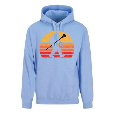 Bigfoot Lacrosse Stick Vintage Surf Sun Funny Lax Gift Unisex Surf Hoodie