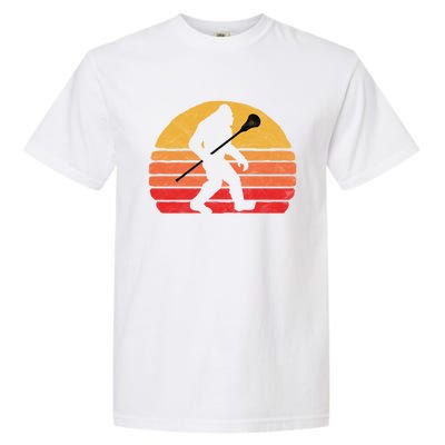 Bigfoot Lacrosse Stick Vintage Surf Sun Funny Lax Gift Garment-Dyed Heavyweight T-Shirt